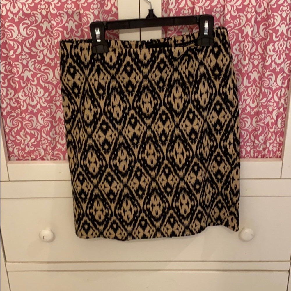 Willi Smith Black & Gold Pencil Skirt